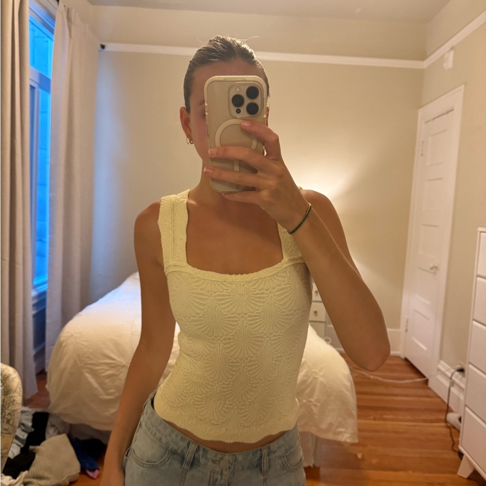 Brandy Melville Cream Knit Tank Top